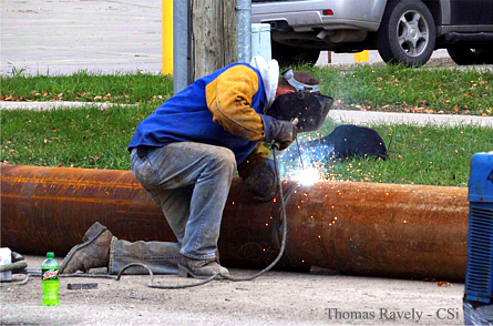 Welding pipe for under RR