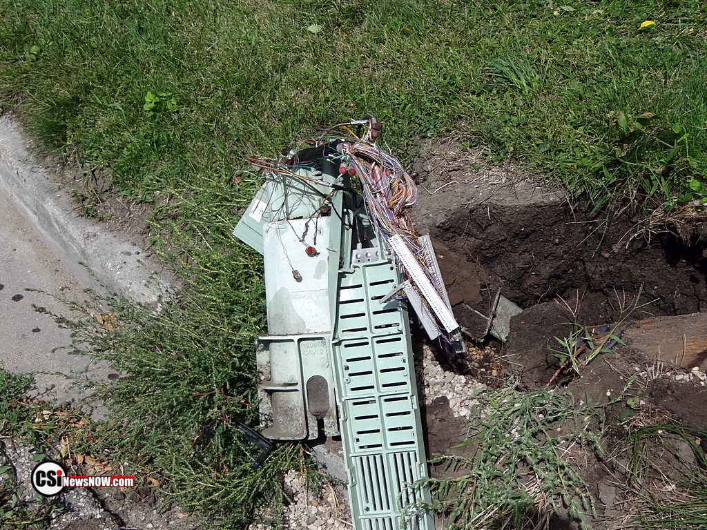 Utility enclosure destroy by crash - CSi Photos