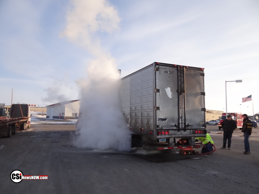 Semi Trailer Brake Fire at Super Pumper 281 S     CSi Photo