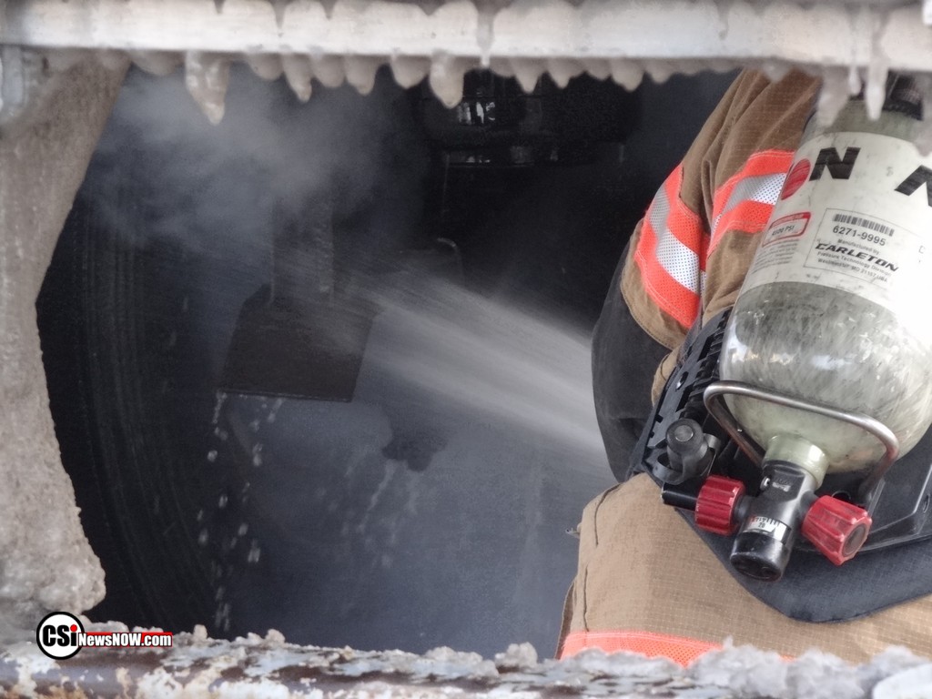 Semi Trailer Brake Fire at Super Pumper 281 S     CSi Photo