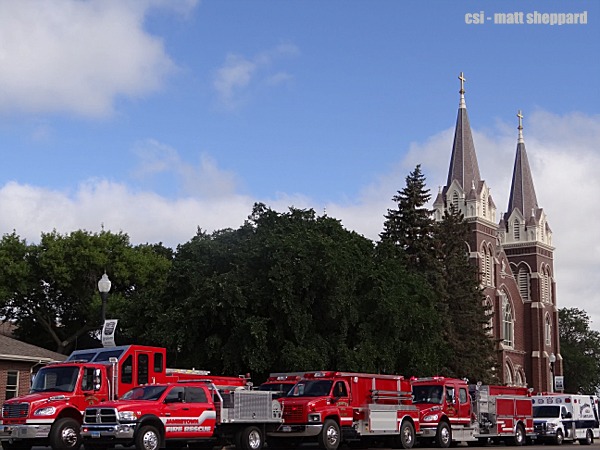 Firetruck Procession Jerry Kainz Funeral - July 14, 2014