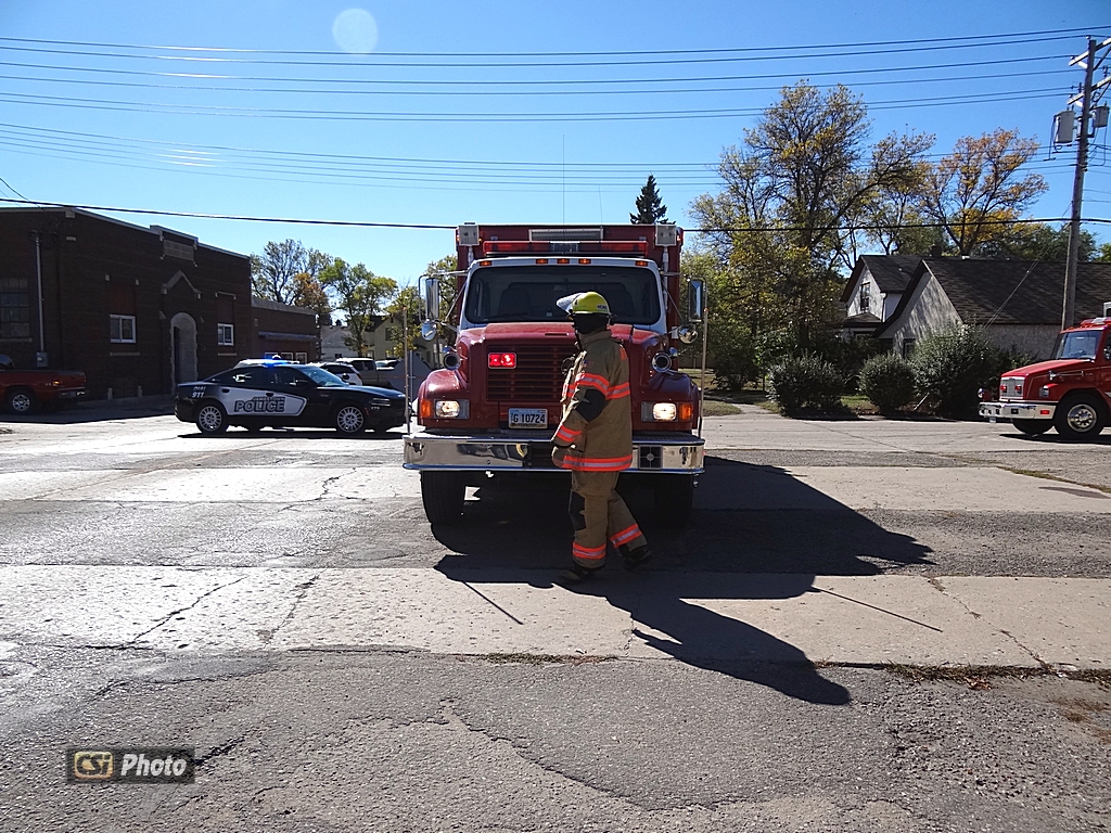 Fire call at Orphan Train location, at the former C.H. Carpenter building  CSi photo