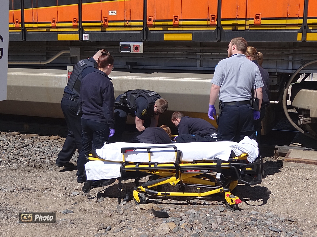 Train hits wheelchair downtown Jamestown. More CSi photos at Facebook