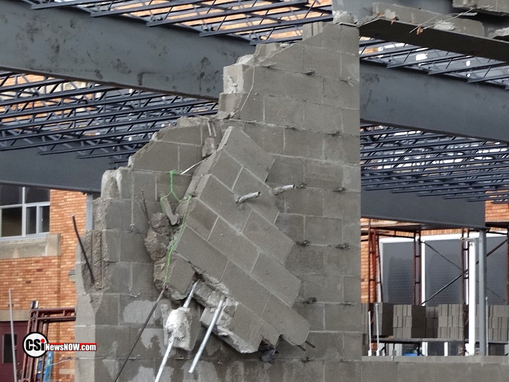 New block wall at Academy fell during wind