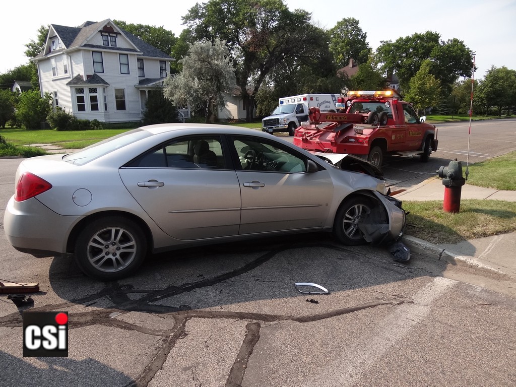 Two car crash 6th St & 4th Ave SE Jamestown Aug 9.  CSi Photo