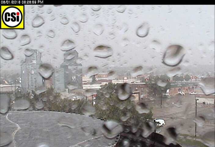 CSi Roof CAM photos during August 1 rain.  View to NE. 