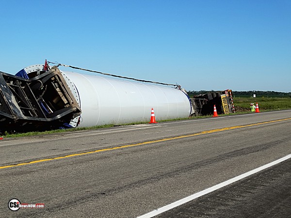 Wind Tower Trailer Crash South of Pingree    Csi Photos