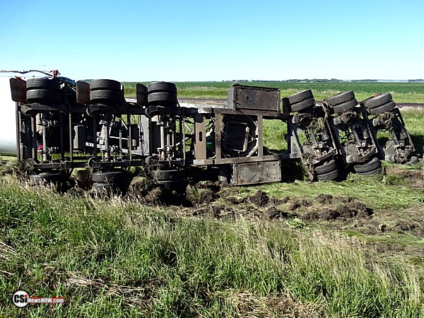 Wind Tower Trailer Crash South of Pingree    Csi Photos