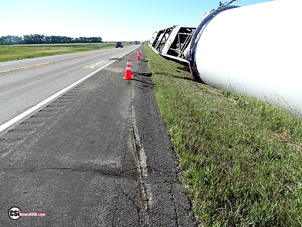 Wind Tower Trailer Crash South of Pingree    Csi Photos