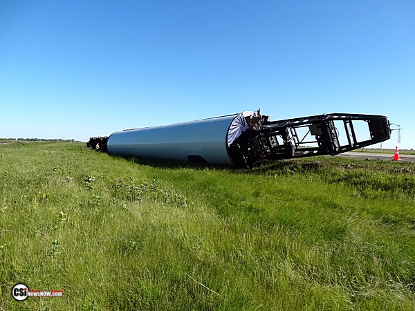 Wind Tower Trailer Crash South of Pingree    Csi Photos
