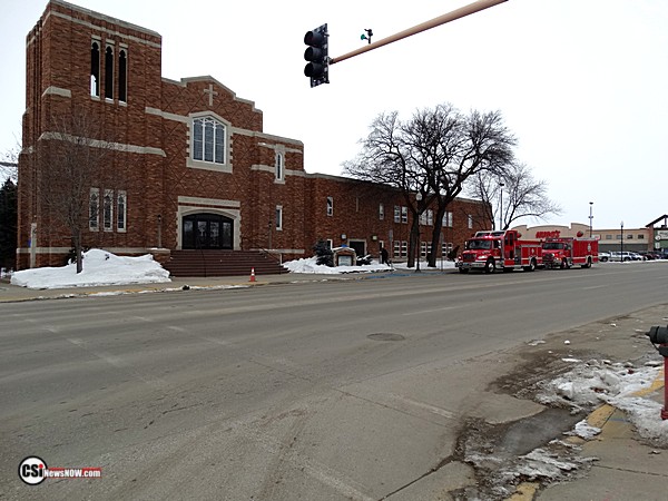 St John's Church report of smoke in basement      CSi photo.