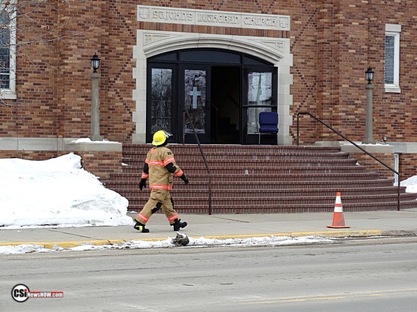 St John's Church report of smoke in basement      CSi photo.