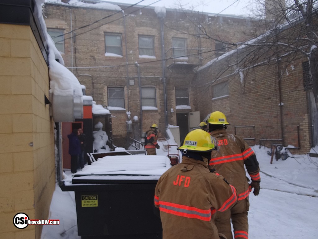 Fire at Lloyds Electronics downtown Jamestown Jan 9, 2017 CSi Photo
