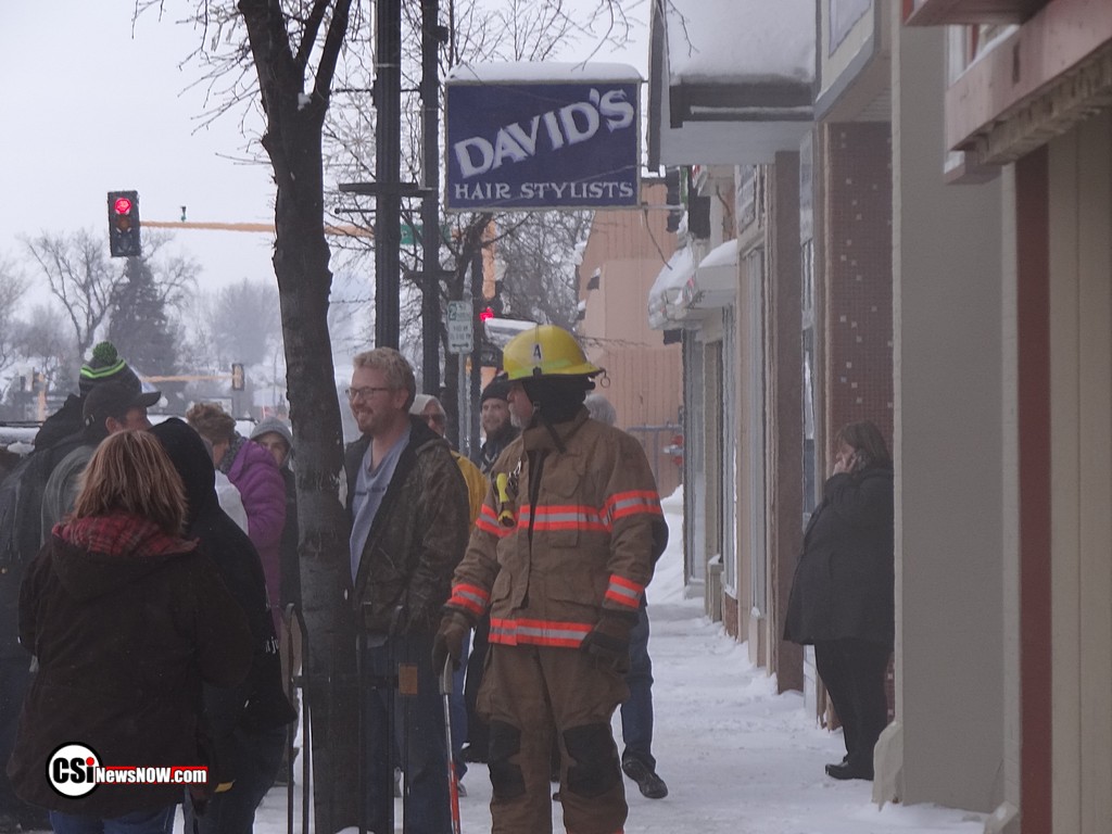 Fire at Lloyds Electronics downtown Jamestown Jan 9, 2017 CSi Photo