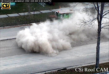 Monday sweeping the gravel off 2nd St SW