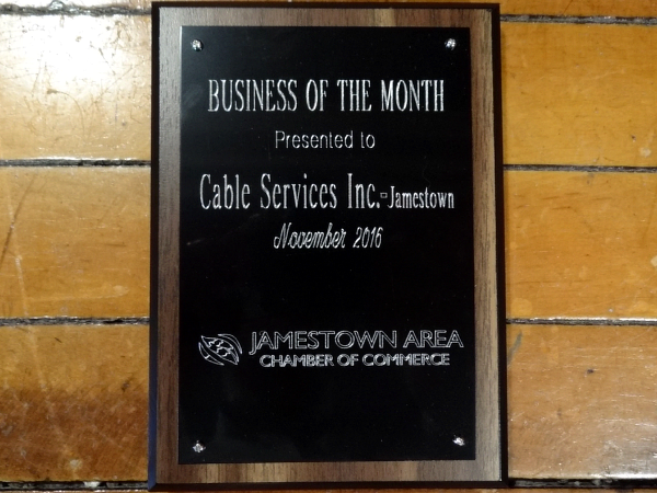 CSi receives YPJ Jamestown Chamber Business of the Month award
