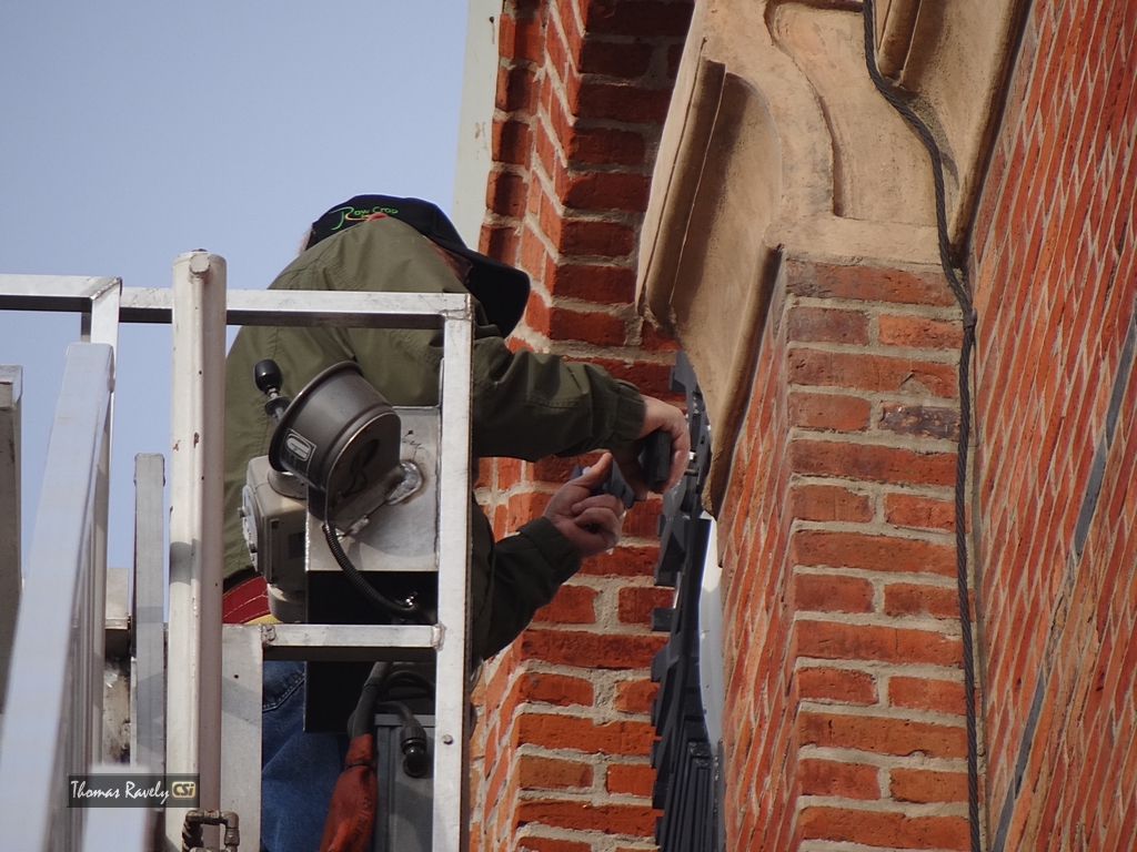 Historic 1883 Stutsman County Courthouse clock repair.  CSi Photos
