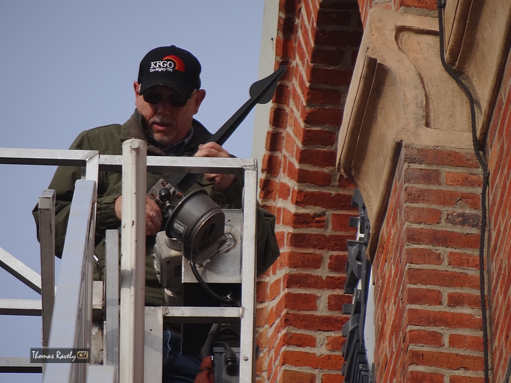 Historic 1883 Stutsman County Courthouse clock repair.  CSi Photos