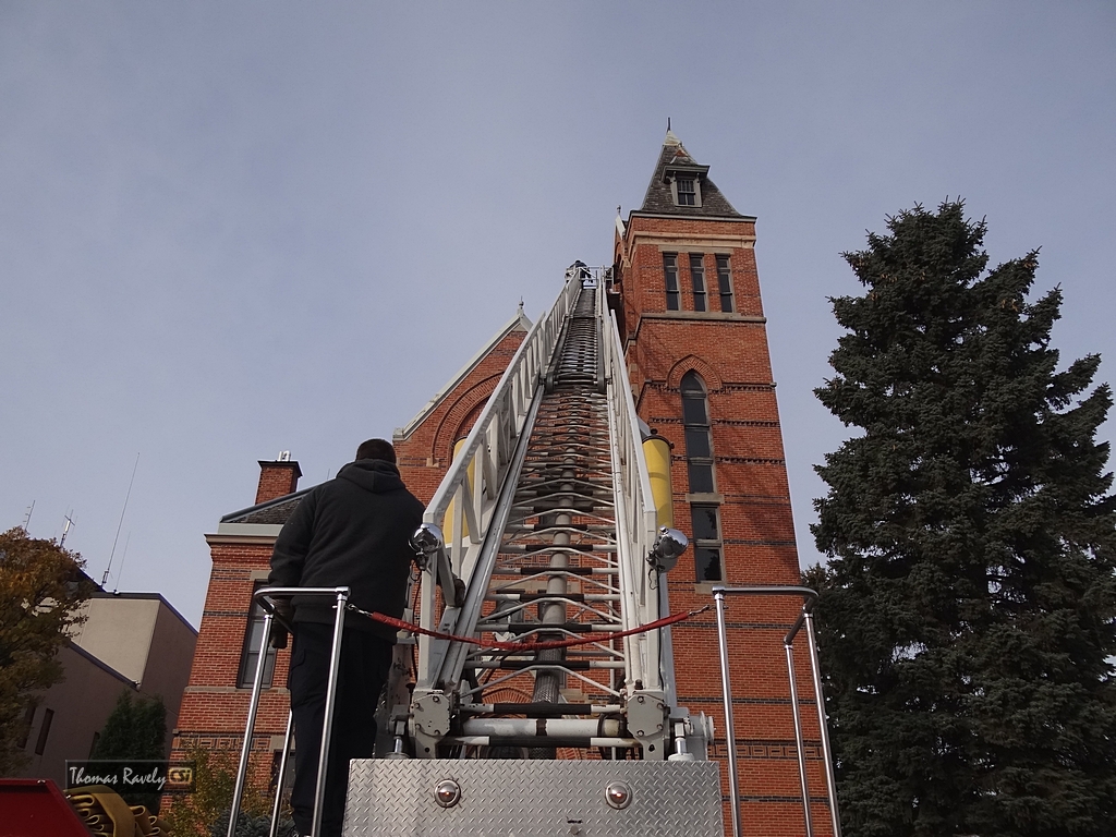 Historic 1883 Stutsman County Courthouse clock repair.  CSi Photos