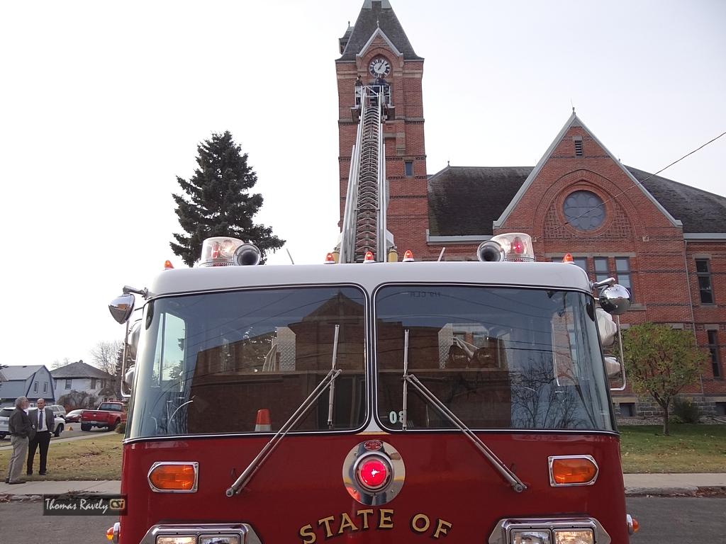 Historic 1883 Stutsman County Courthouse clock repair.  CSi Photos