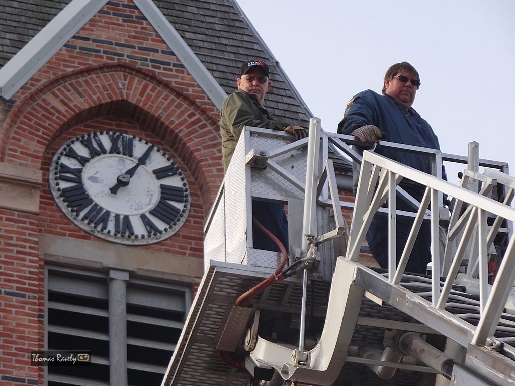 Historic 1883 Stutsman County Courthouse clock repair.  CSi Photos