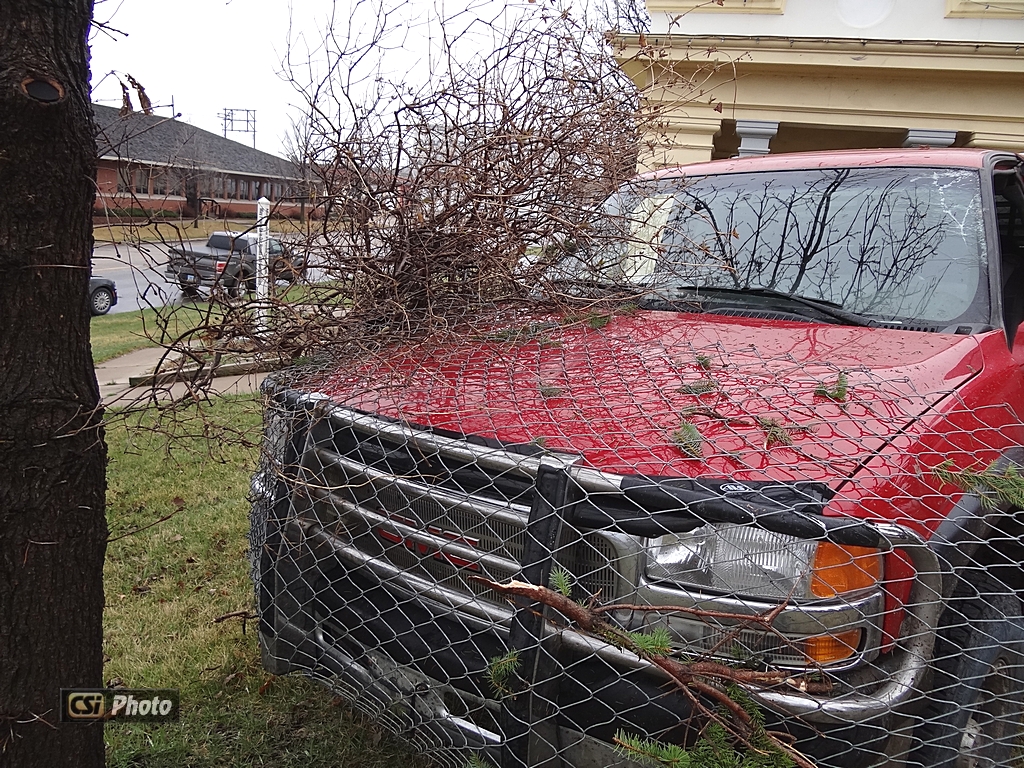 Truck leaps tracks, crashes into Zonta Park. More CSi Pixs at Facebooko