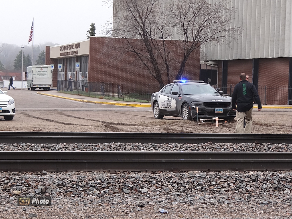 Truck passes Civic Center, leaps tracks, crashes into Zonta Park. More CSi Pixs at Facebook