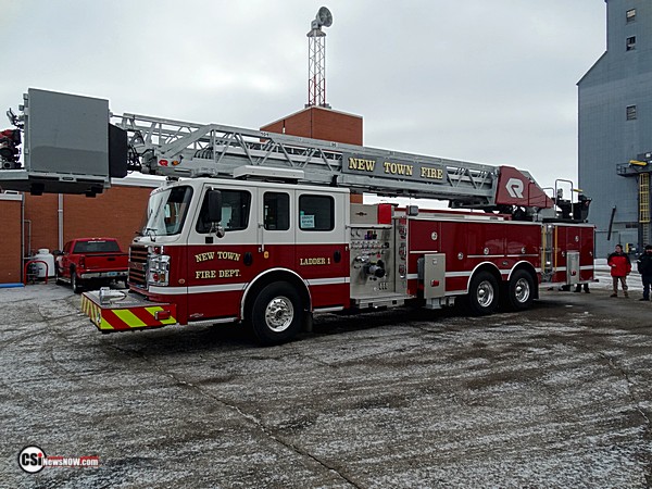 NewTown ND Ladder Truck stops by JFD    CSi photo