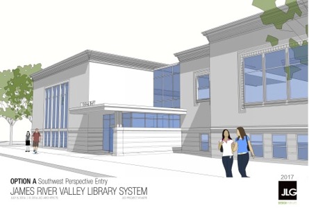 Alfred Dickey Library Expansion - Southwest Prespective Entry