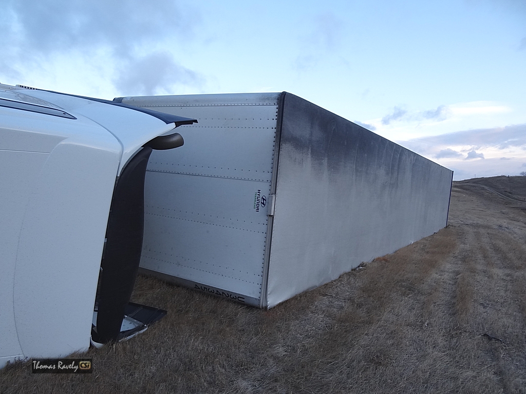 High Winds Blow Semi off Bypass         CSiphoto