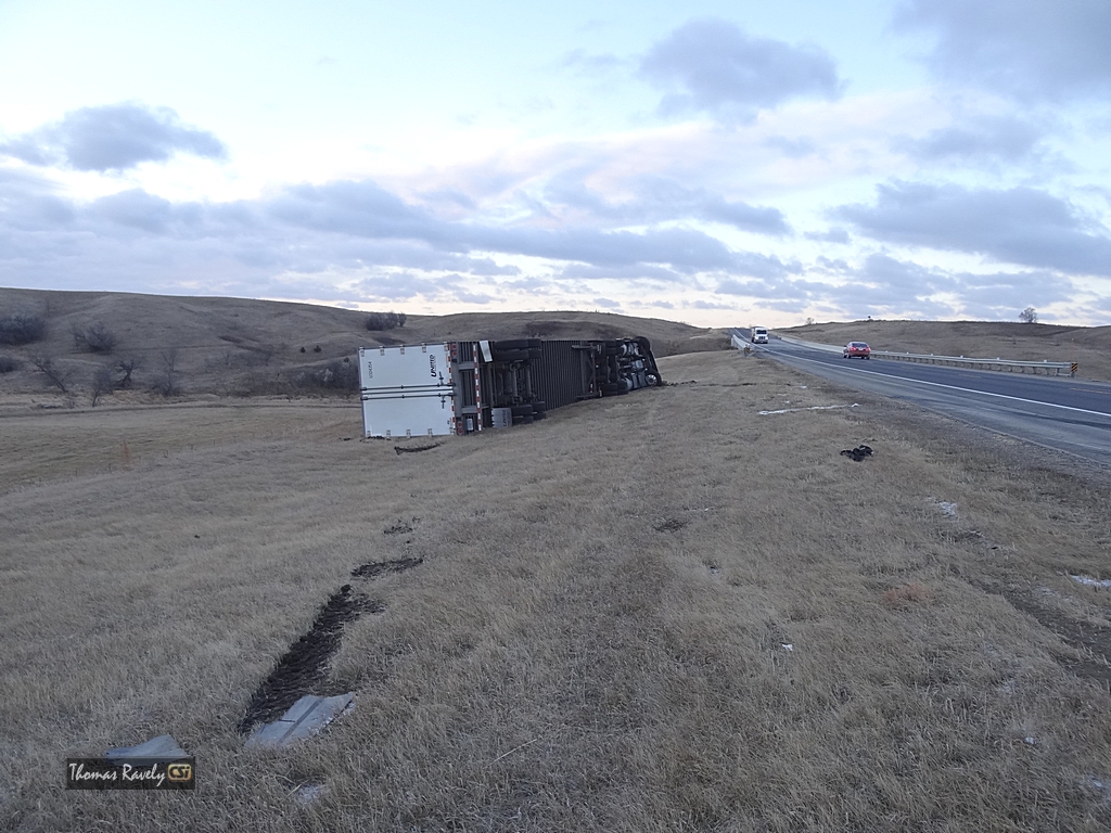 High Winds Blow Semi off Bypass         CSiphoto