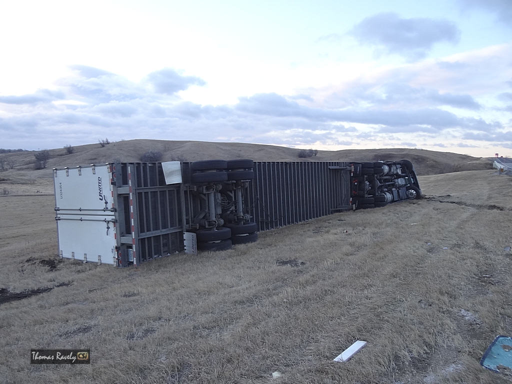 High Winds Blow Semi off Bypass         CSiphoto