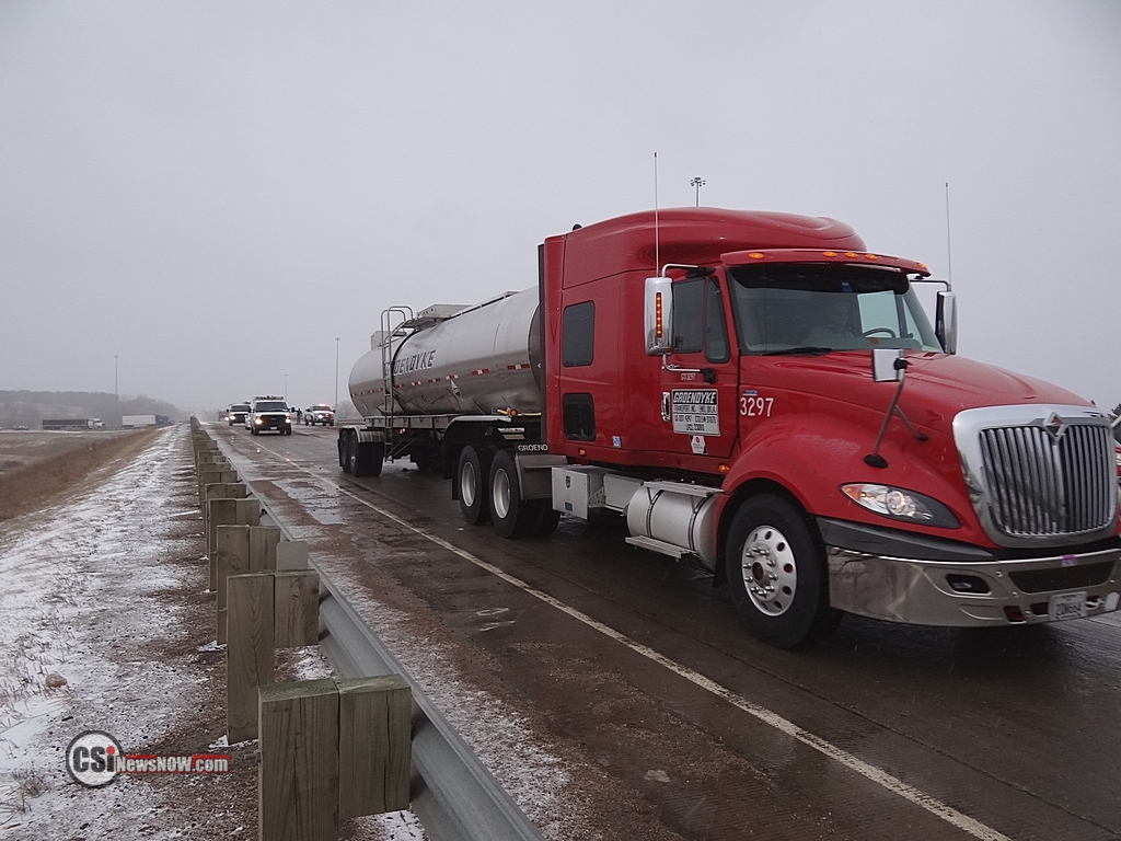 Semi Jack Knife on I94       CSi Photo.