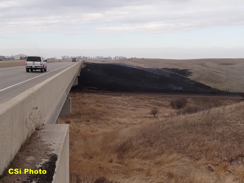 Rural fire west of Hwy 281 Bypass near BNSF tracks April 12, 2016.  CSi Photo Thomas Ravely