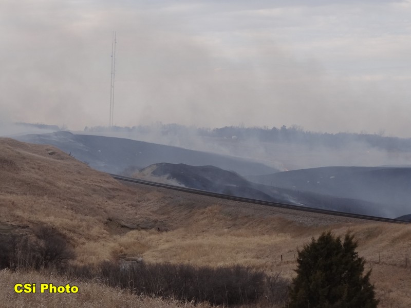 Rural fire west of Hwy 281 Bypass near BNSF tracks April 12, 2016.  CSi Photo Thomas Ravely